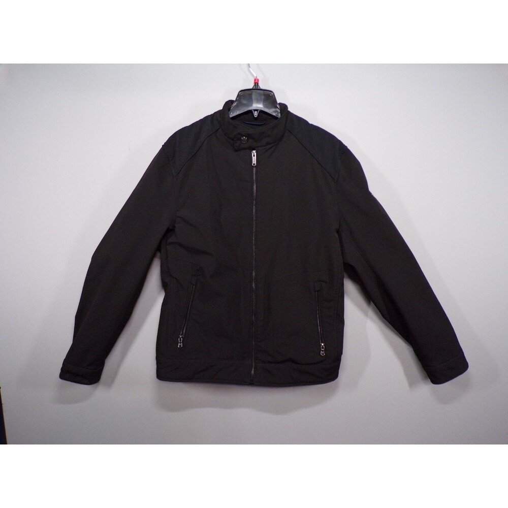 Michael Kors Black Zip Front Jacket Mens Medium Multi Pocket